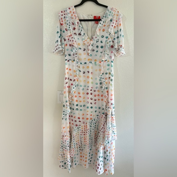 Monique Lhuillier White Dress with Colorful Patterns - Picture 2 of 6